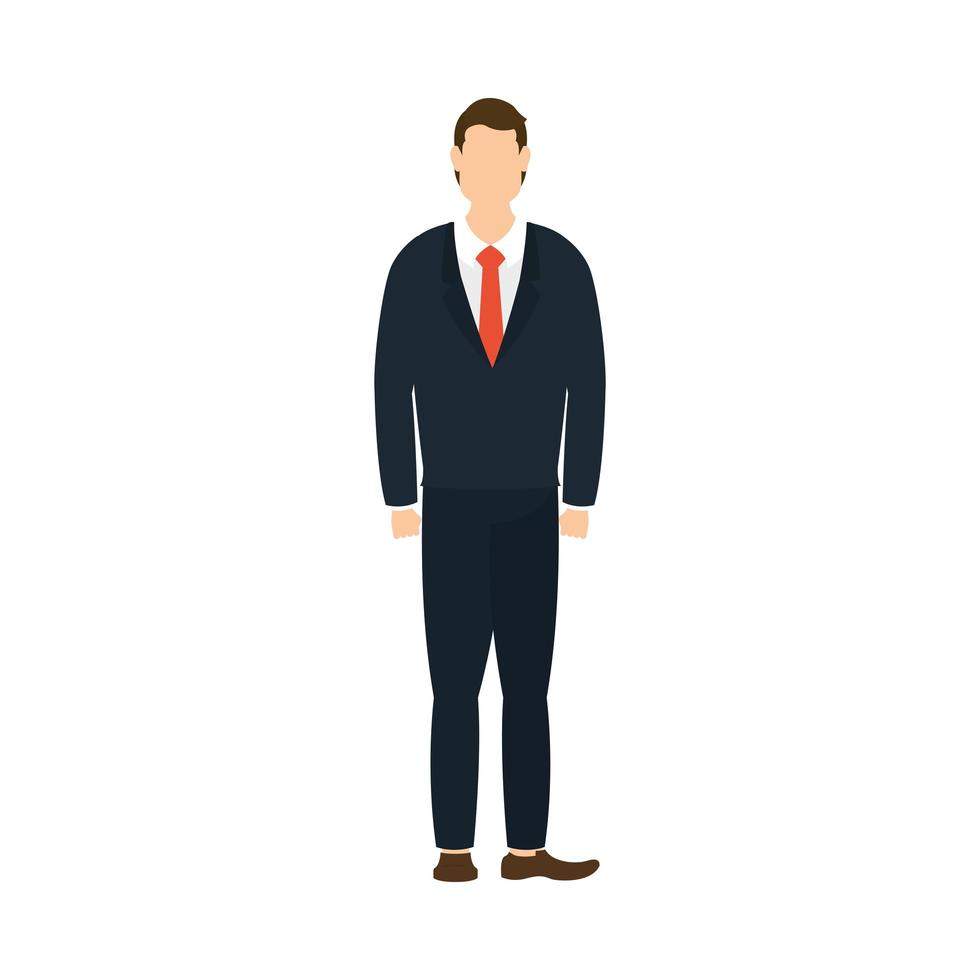 avatar de empresário isolado com desenho vetorial de gravata vetor
