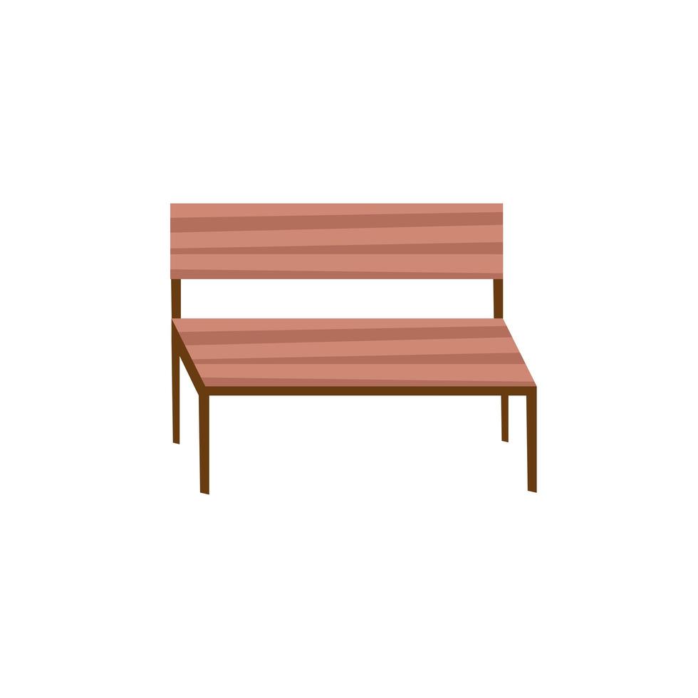 cadeira de parque isolada ícone de madeira vetor