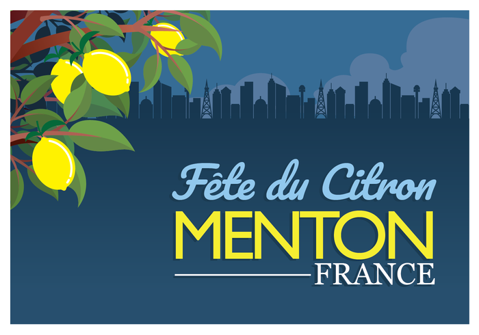 Poster do festival do limão de Menton France vetor