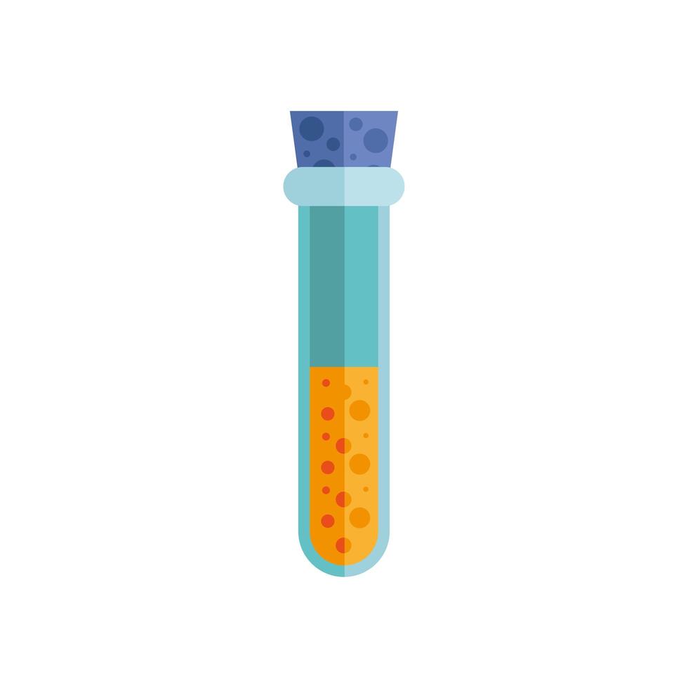 ícone isolado de laboratório de teste de tubo vetor