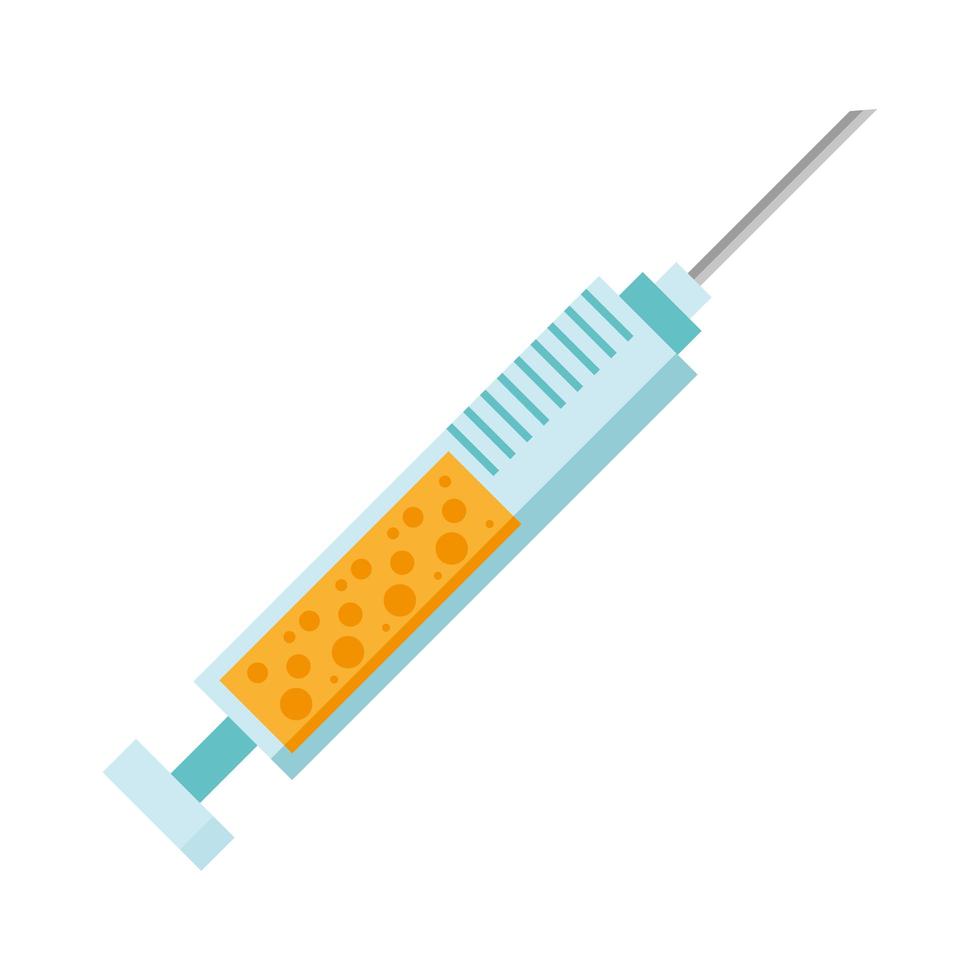 ícone isolado de injeção de seringa de vacina vetor
