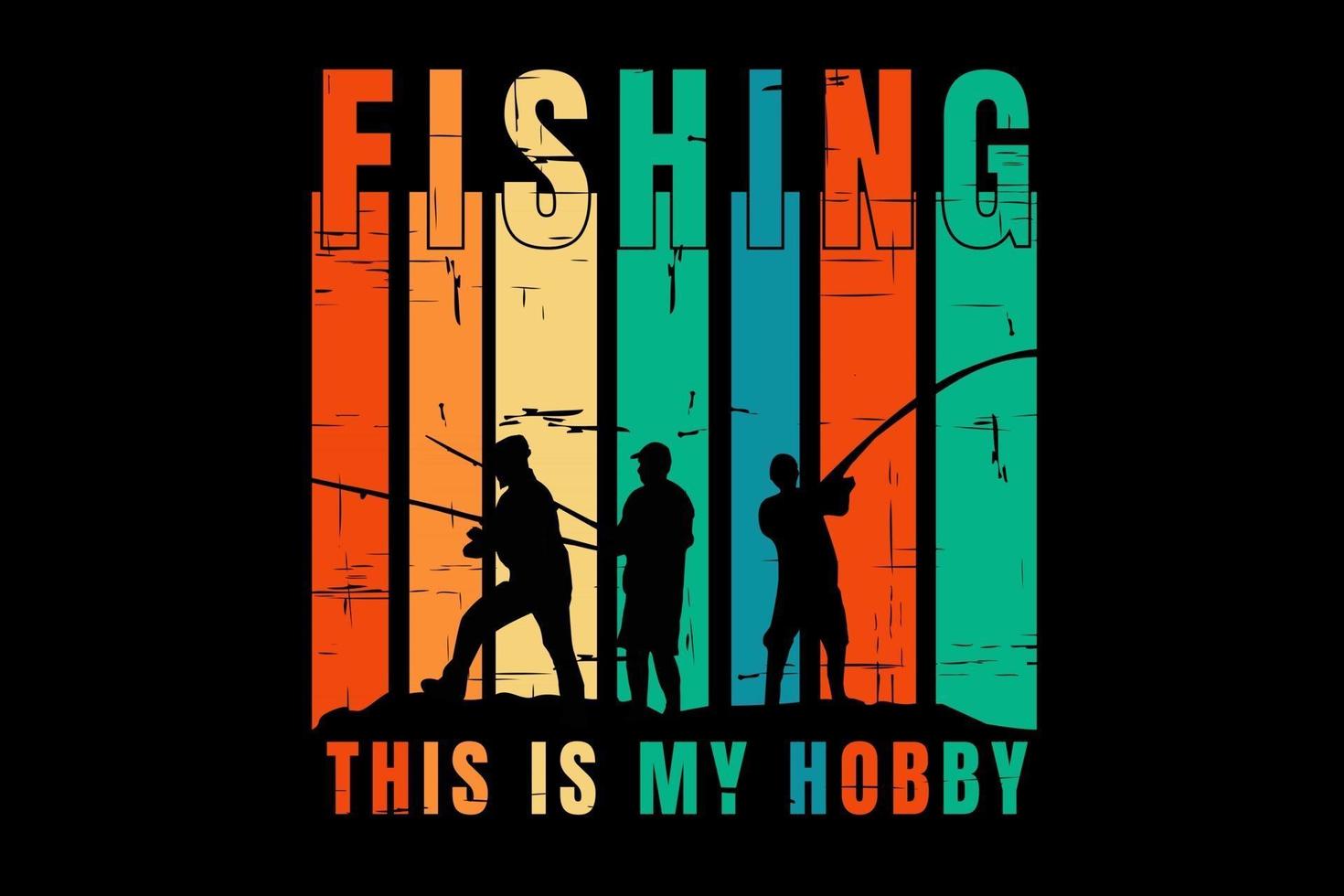 silhueta t-shirt pesca mar retro vintage vetor