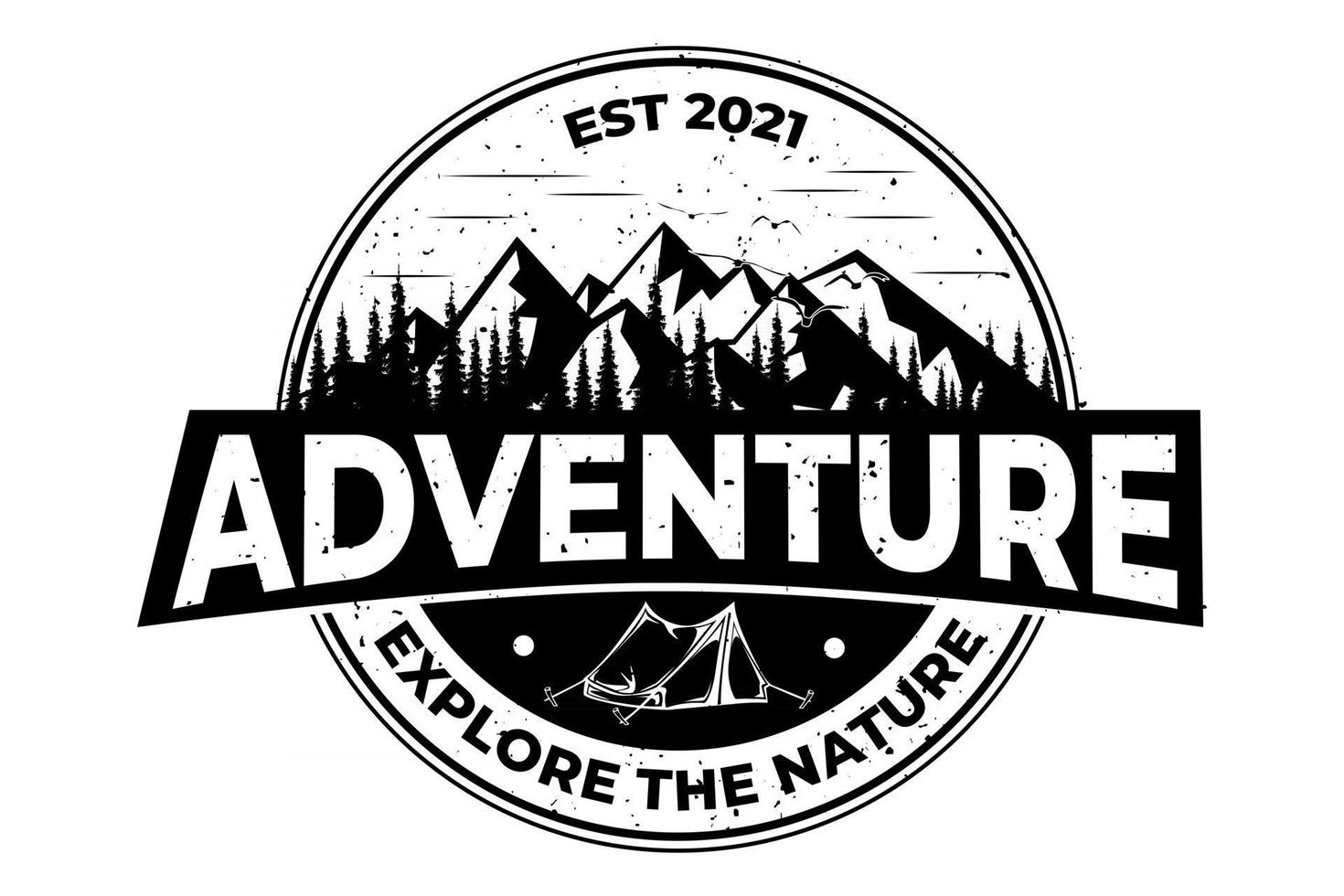 t-shirt aventura explore a natureza vintage vetor