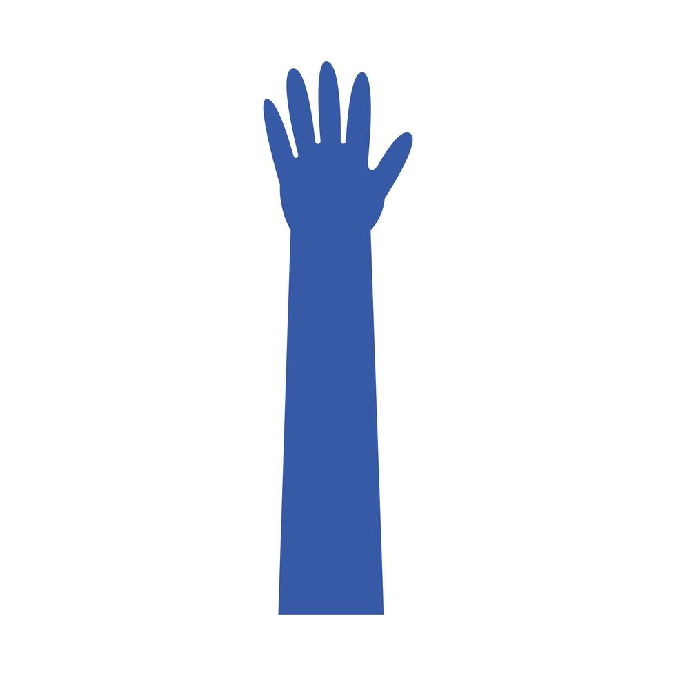 mão tinta humana cor azul vetor