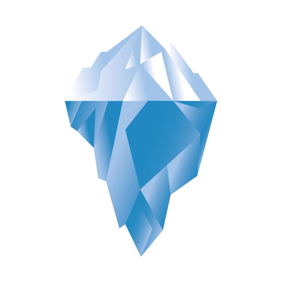 desenho de vetor iceberg isolado branco e azul
