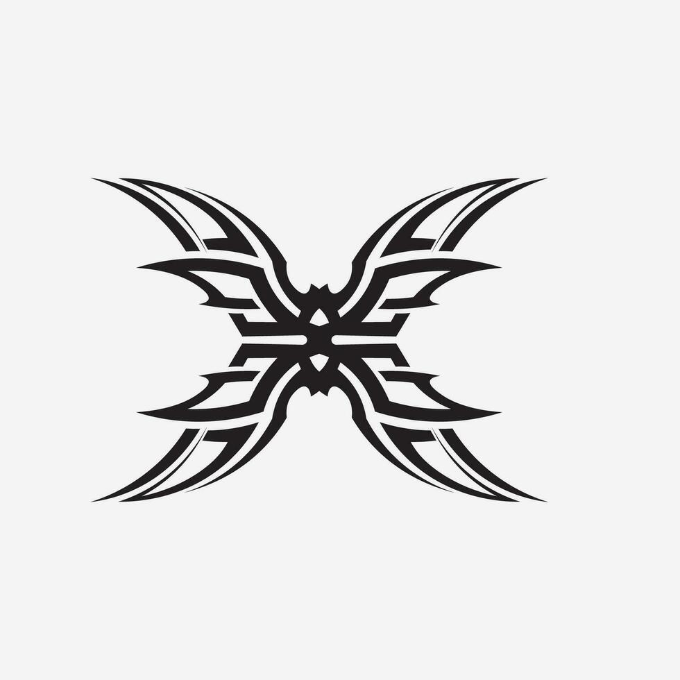 ícone de design de logotipo de vetor tribal preto e sinal tribal