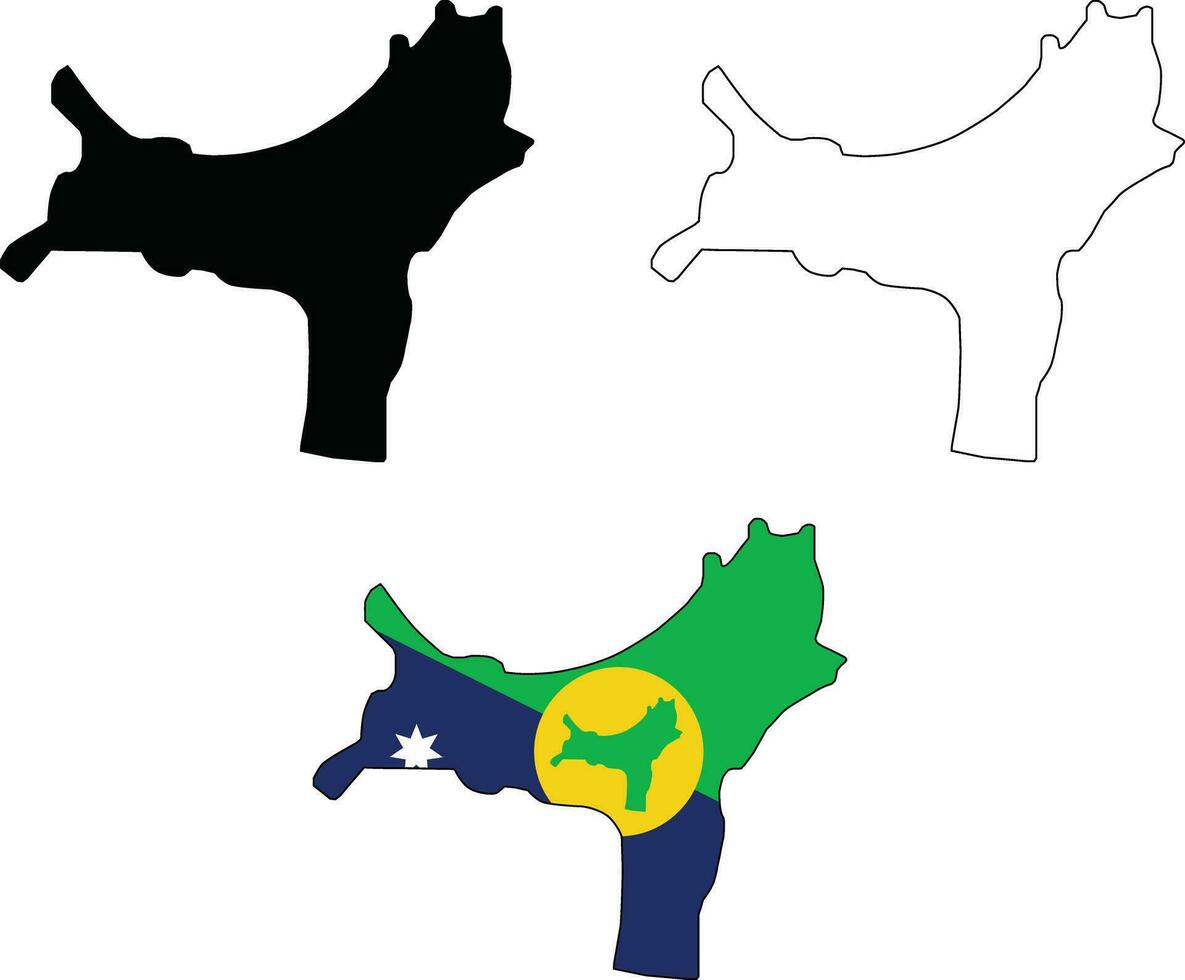 Natal ilha mapa. Iraque mapa contorno. Natal ilha vetor mapa com a bandeira dentro. plano estilo.