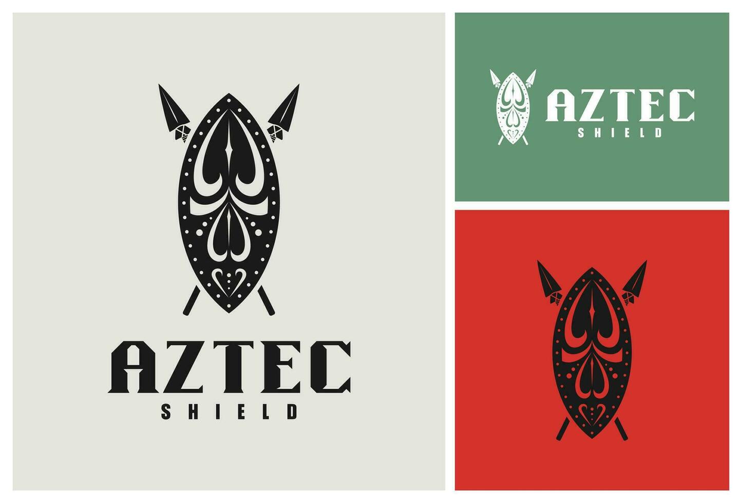 étnico escudo e lança tribal logotipo vetor Projeto inspiração