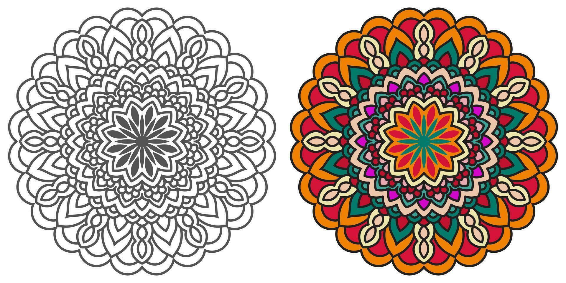 abstrato mandala floral ornamento, colorido moderno mandala Projeto ,mandala linha ilustração vetor