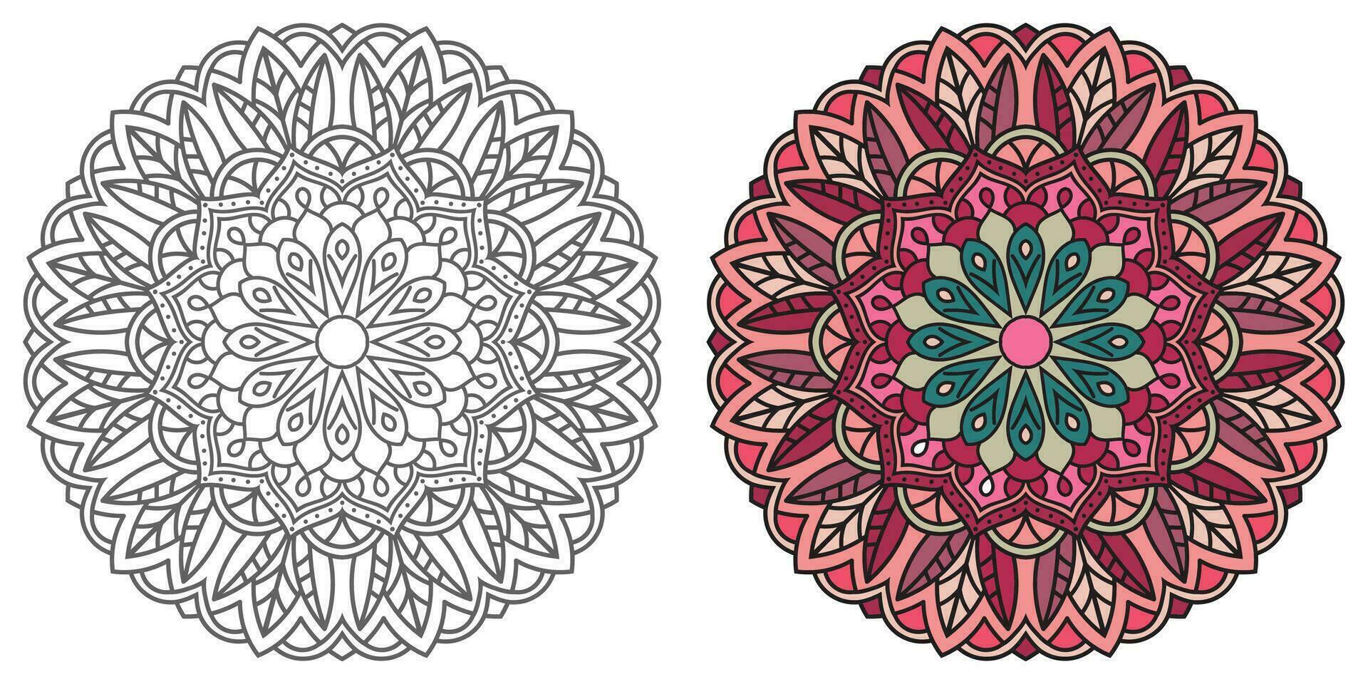 abstrato mandala floral ornamento, colorido moderno mandala Projeto ,mandala linha ilustração vetor