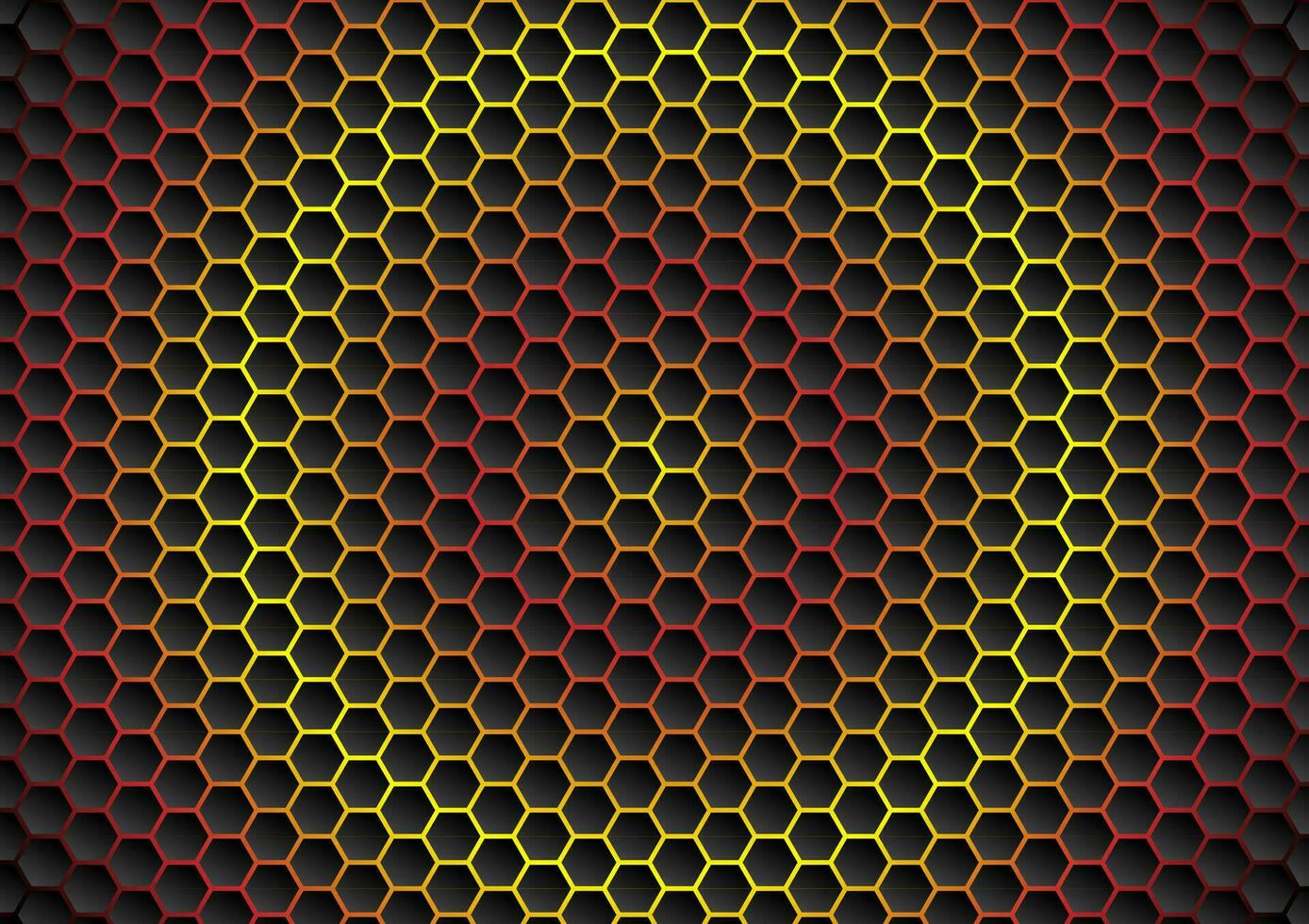 abstrato fundo hexágono com gradiente vermelho e amarelos cores, vetor ilustração