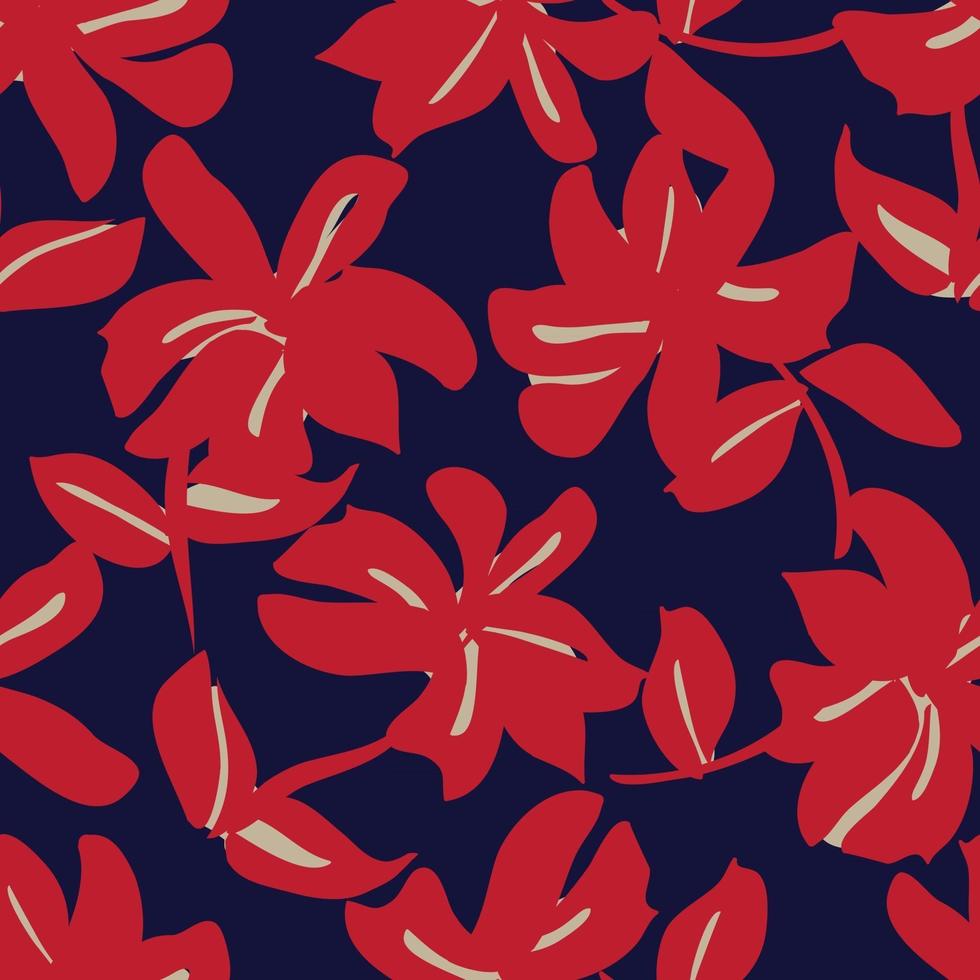 pincel floral vermelho pinceladas de fundo padrão sem emenda vetor