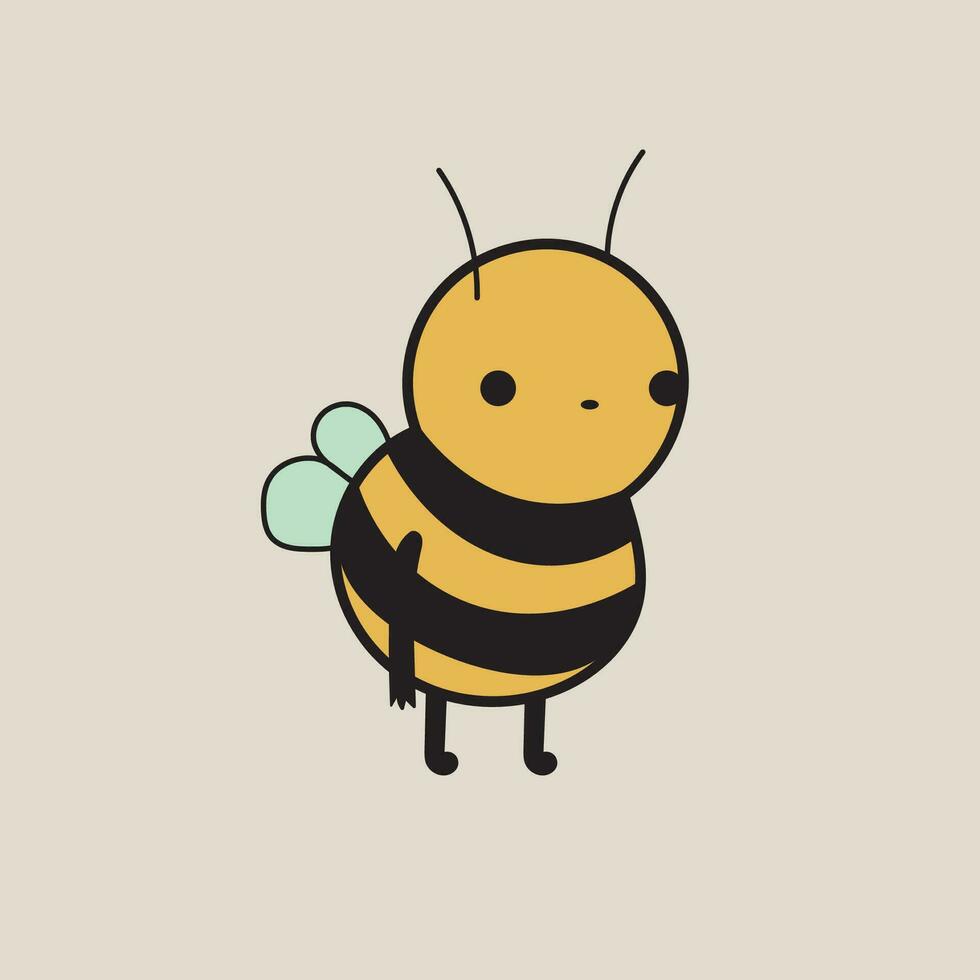 vetor mão desenhado desenho animado abelha ilustração