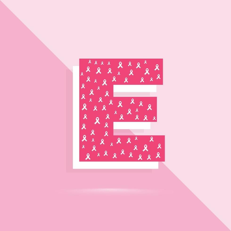 Rosa cor carta e logotipo e ícone para seio Câncer consciência mês vetor