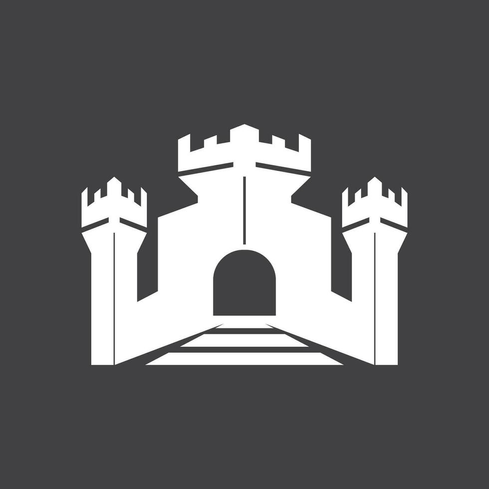 castelo logotipo vetor ilustração modelo