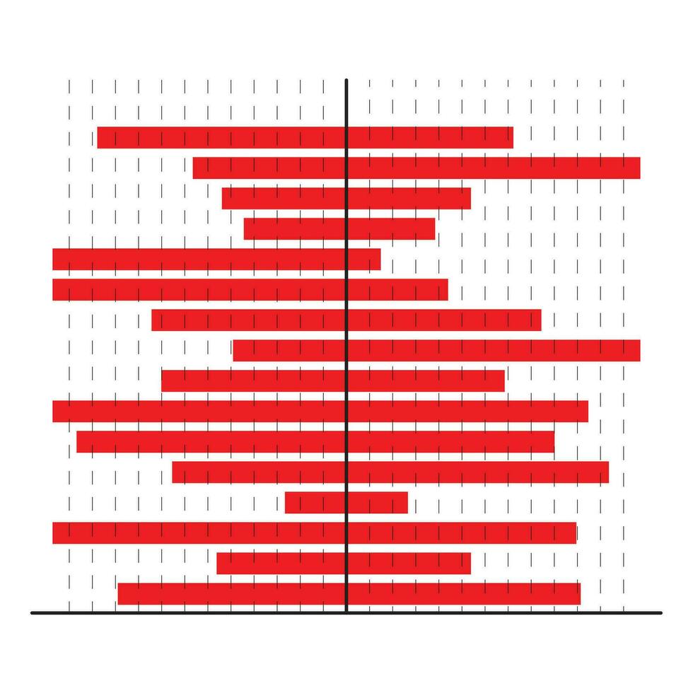 horizontalmente vermelho bares gráfico. infográfico para apresentação o negócio bandeira documento. vetor ilustração