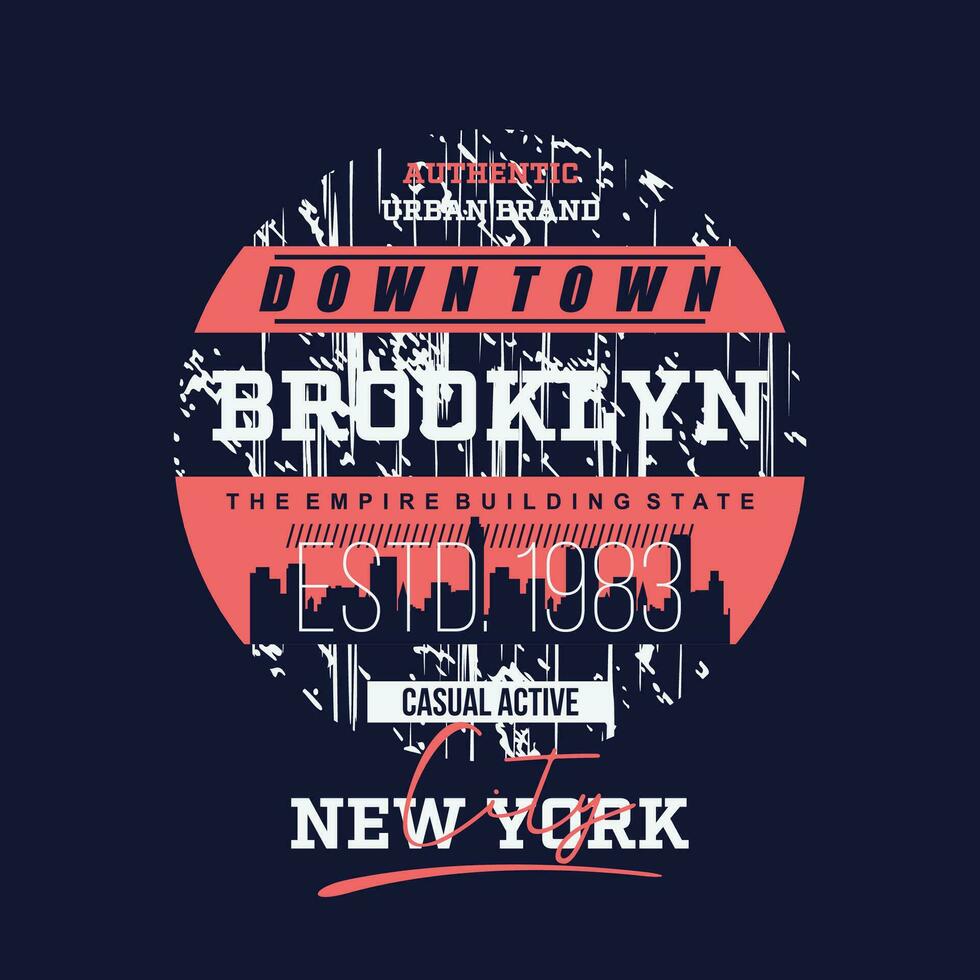 baixa Cidade Brooklyn urbano rua, gráfico projeto, tipografia vetor ilustração, moderno estilo, para impressão t camisa