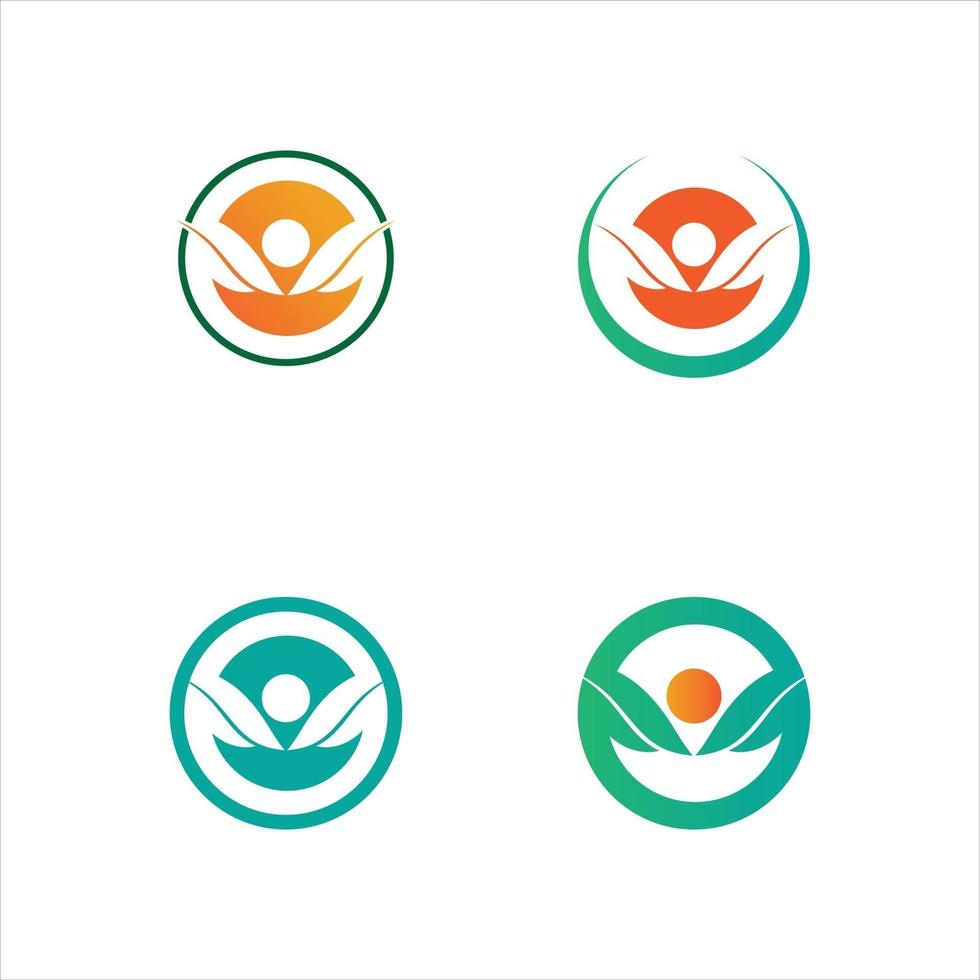 logotipos de pessoas de ecologia de folha de árvore verde vetor