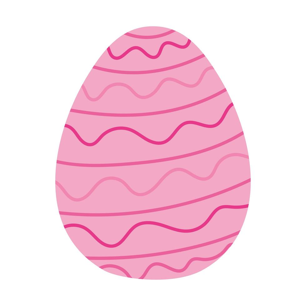 ovo de páscoa com uma cor rosa e linhas vermelhas vetor
