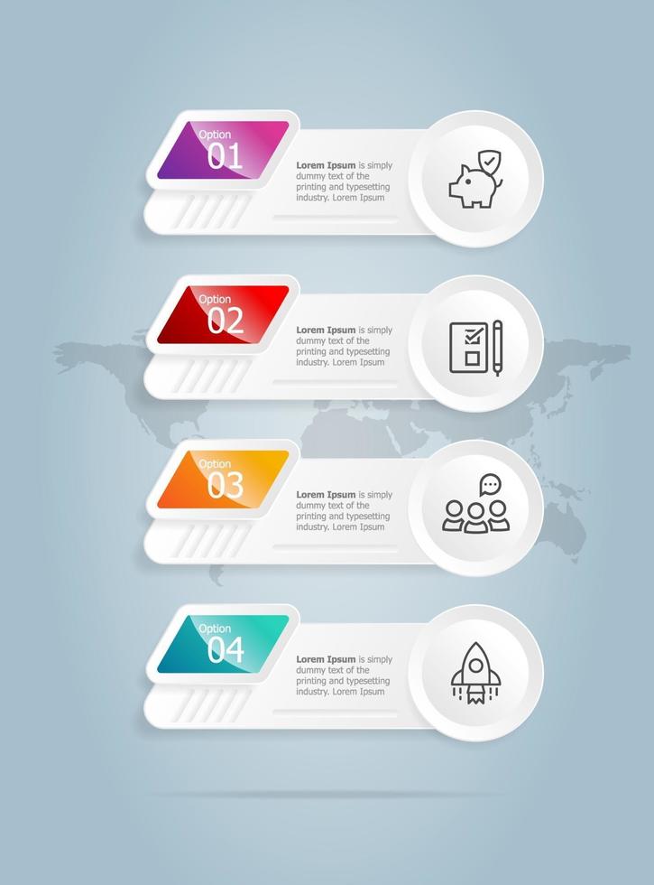 elemento de apresentação de infográficos verticais de barra de guias abstratas vetor