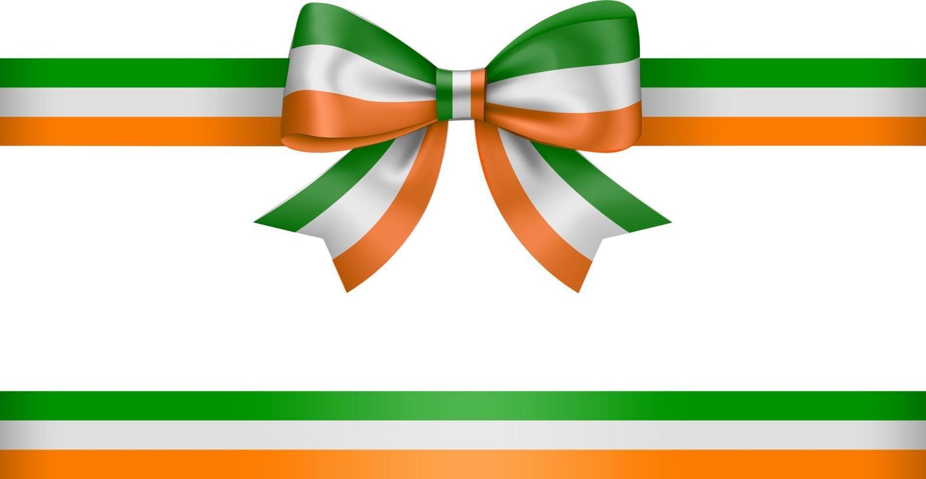 arco e fita com as cores da bandeira irlandesa vetor
