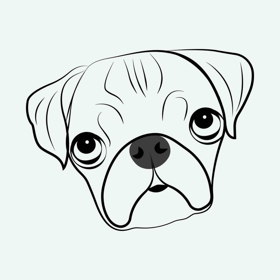 cachorro face linha arte logotipo. vetor