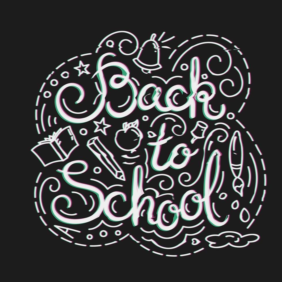 Back to school card. Vector illustration