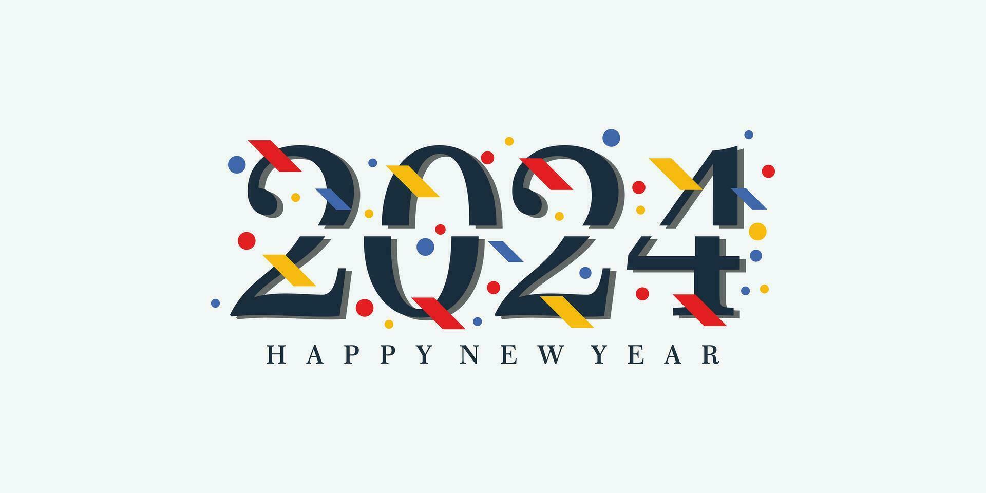 2024 feliz Novo ano logotipo Projeto com 2024 número Projeto vetor