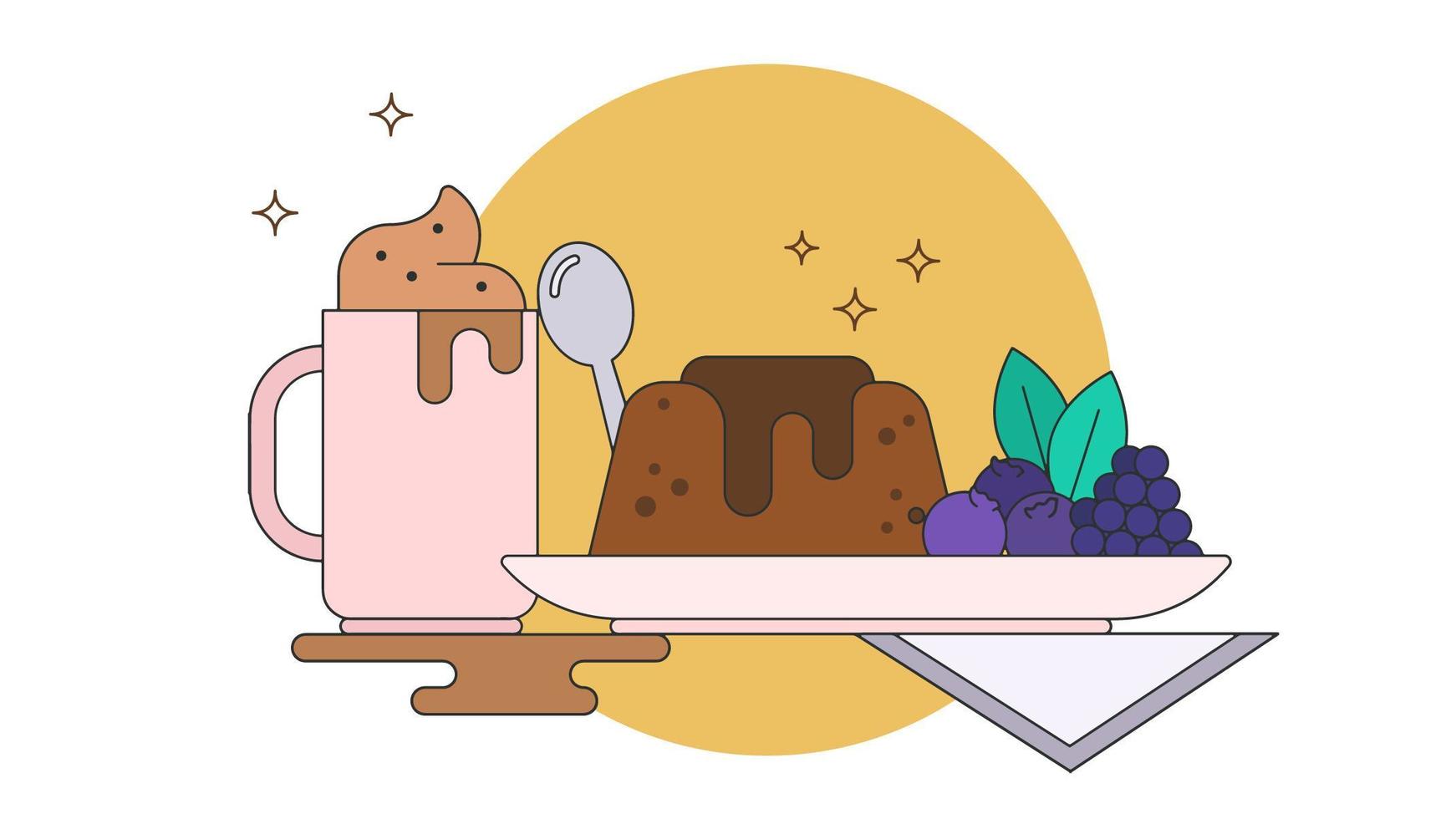 Coffee And Dessert Vector