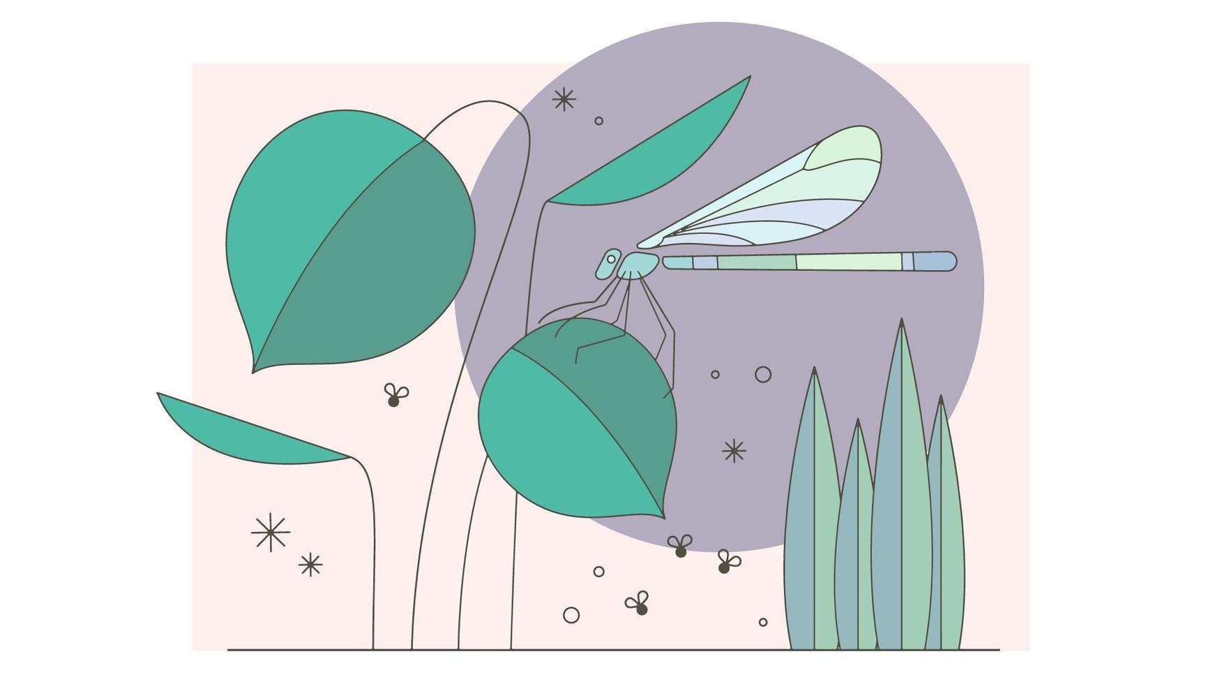 Dragonfly Pond Vector