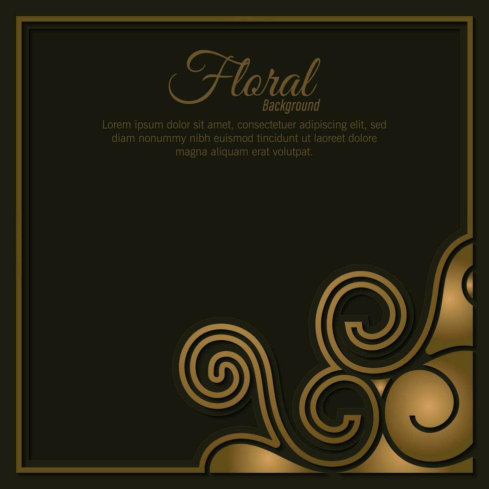 fundo floral decorativo luxuoso de ouro vetor