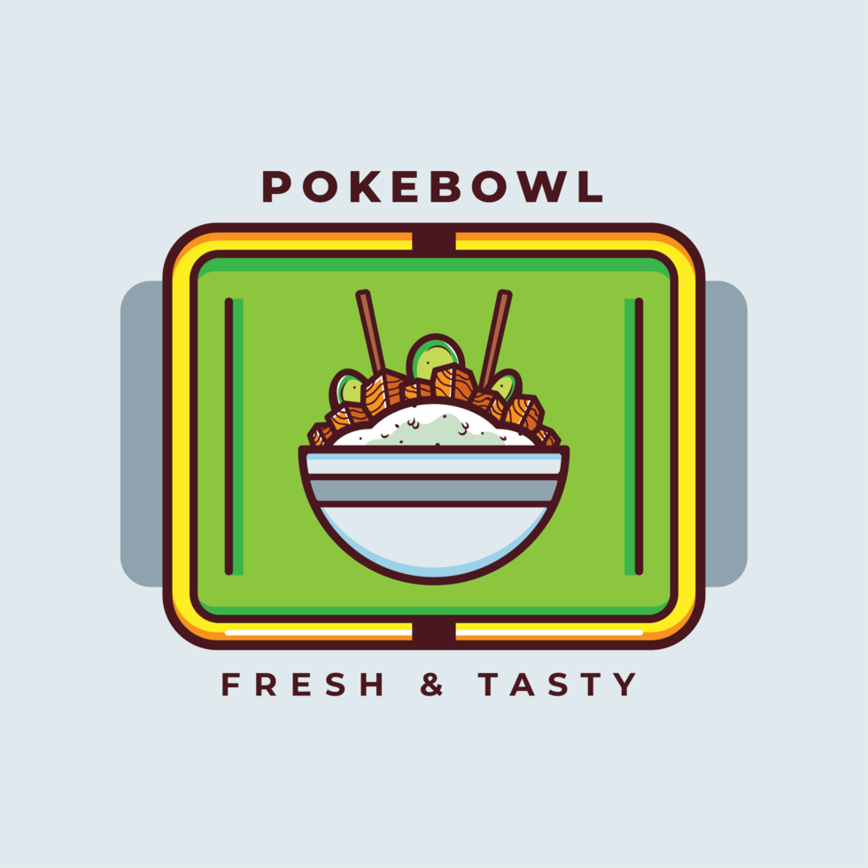 Hawaiian Poke Bowl Vector