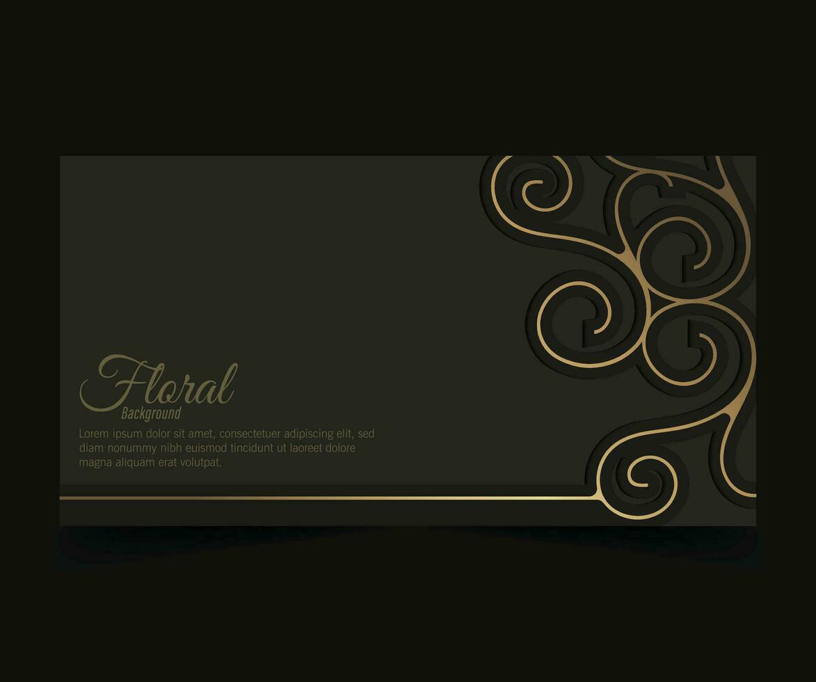 fundo floral decorativo luxuoso de ouro vetor