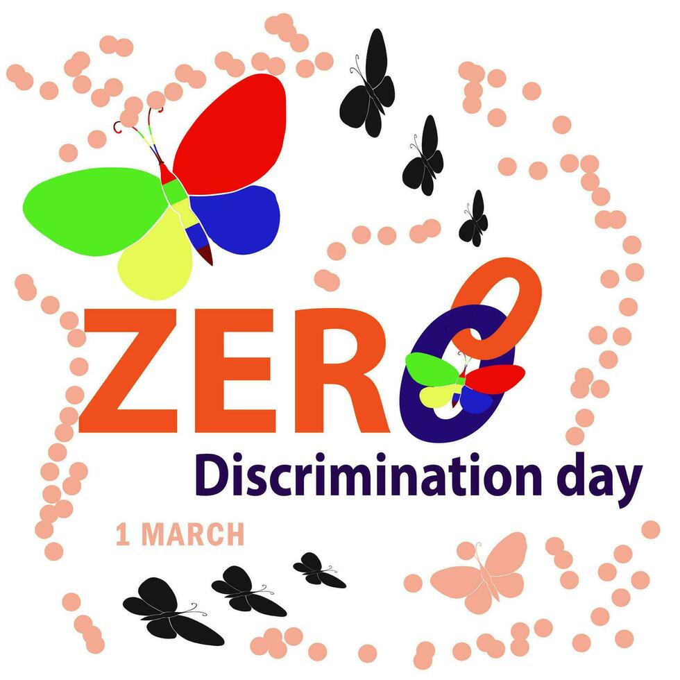 zero discriminação dia vetor ilustração. adequado para cumprimento cartão, poster e bandeira, social meios de comunicação publicar.