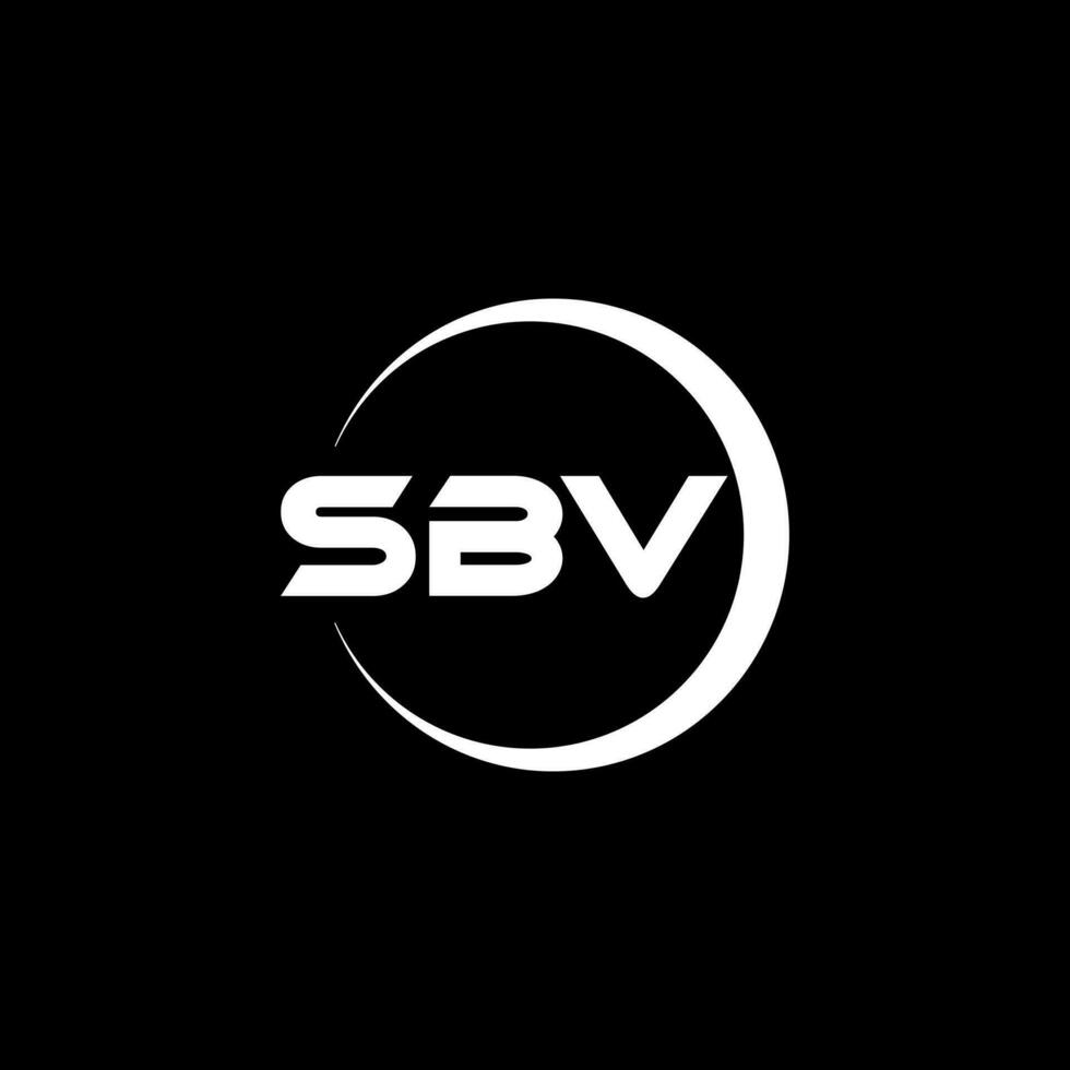 design de logotipo de carta sbv com fundo branco no ilustrador. logotipo vetorial, desenhos de caligrafia para logotipo, pôster, convite, etc. vetor