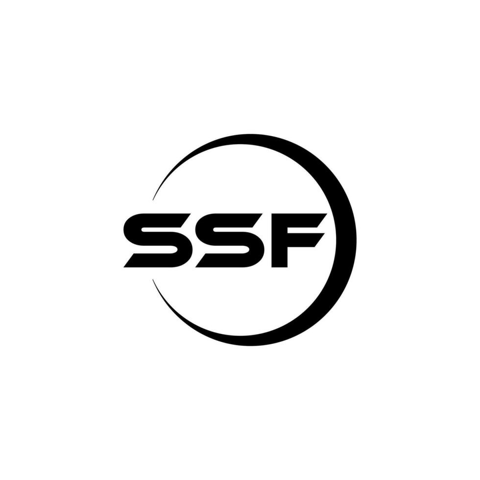 design de logotipo de carta ssf com fundo branco no ilustrador. logotipo vetorial, desenhos de caligrafia para logotipo, pôster, convite, etc. vetor