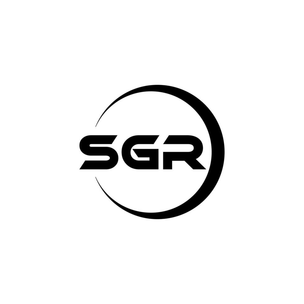 design de logotipo de carta sgr no ilustrador. logotipo vetorial, desenhos de caligrafia para logotipo, pôster, convite, etc. vetor