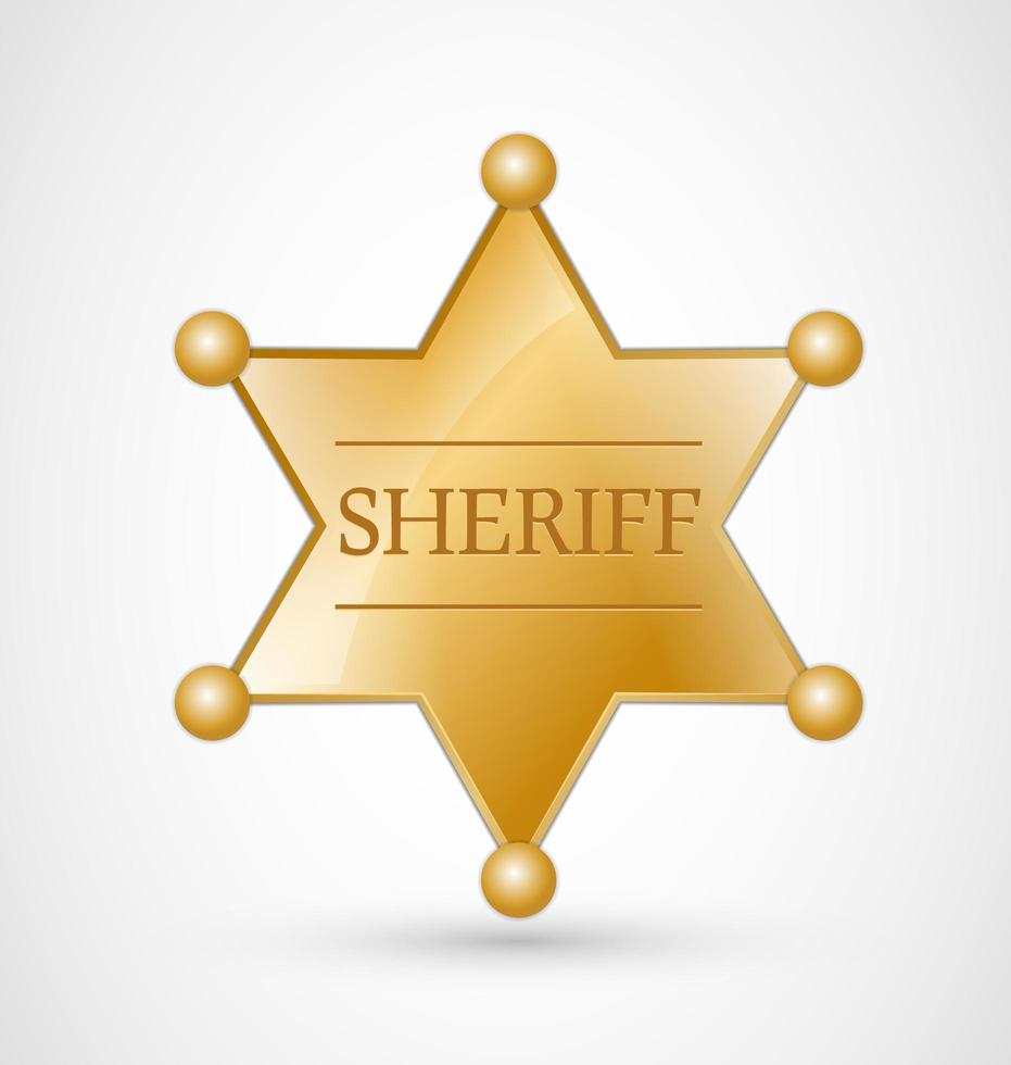 Gold Sheriff Badge vetor