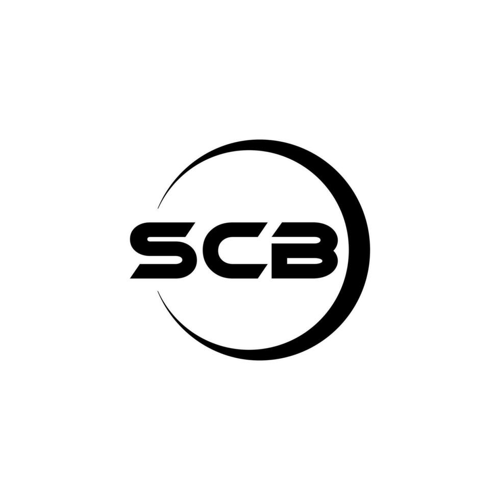 design de logotipo de carta scb no ilustrador. logotipo vetorial, desenhos de caligrafia para logotipo, pôster, convite, etc. vetor