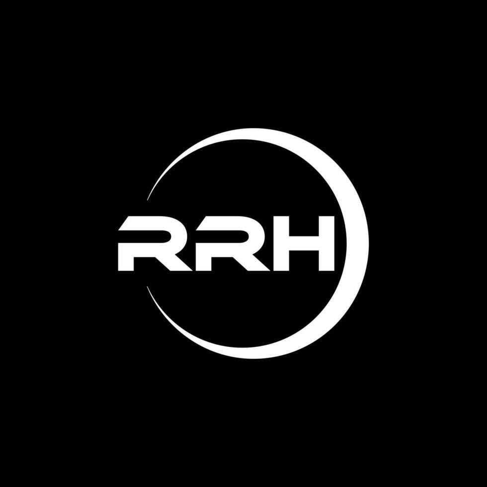 design de logotipo de carta rrh na ilustração. logotipo vetorial, desenhos de caligrafia para logotipo, pôster, convite, etc. vetor