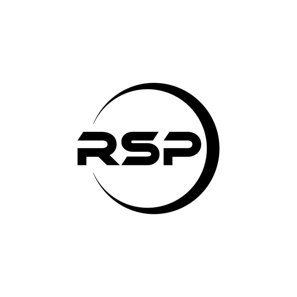 design de logotipo de carta rsp na ilustração. logotipo vetorial, desenhos de caligrafia para logotipo, pôster, convite, etc. vetor