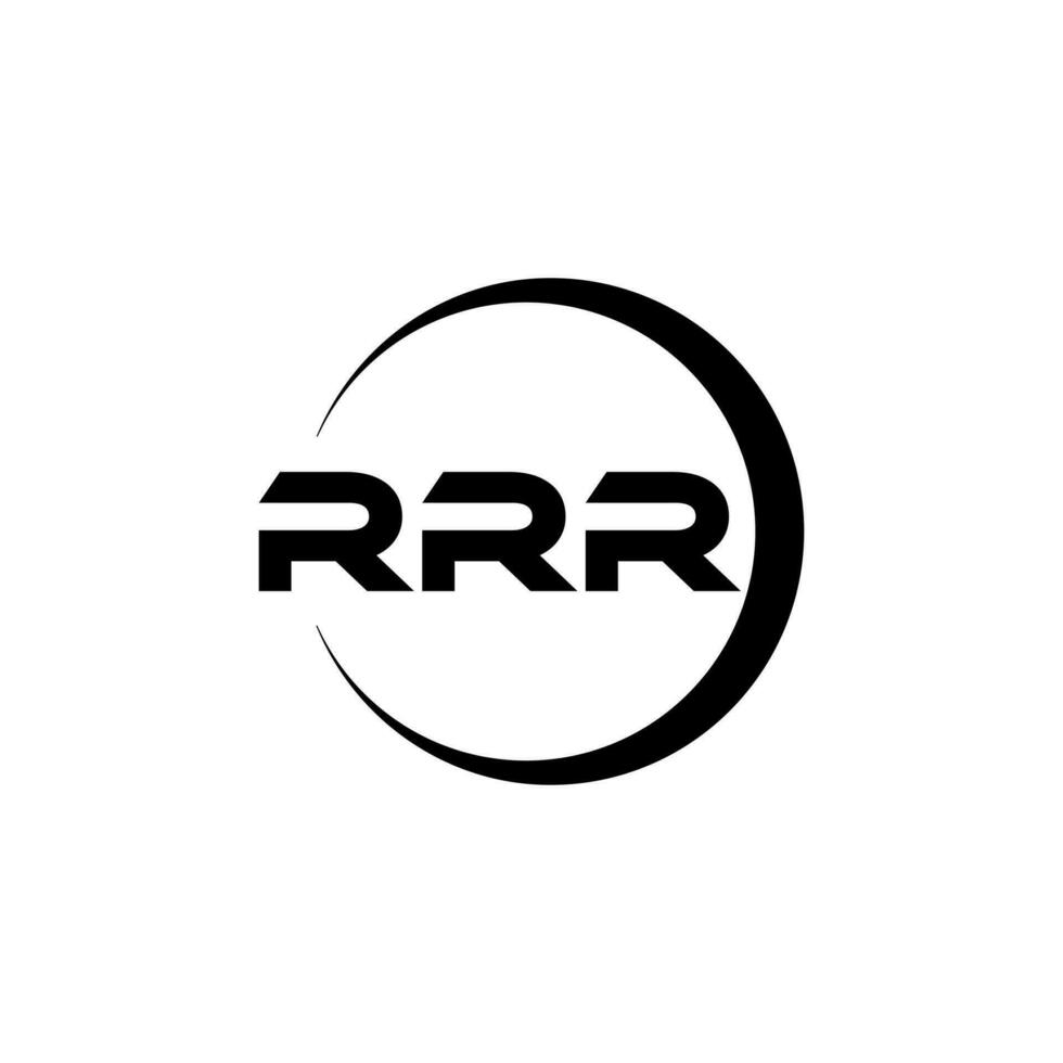 design de logotipo de carta rrr na ilustração. logotipo vetorial, desenhos de caligrafia para logotipo, pôster, convite, etc. vetor