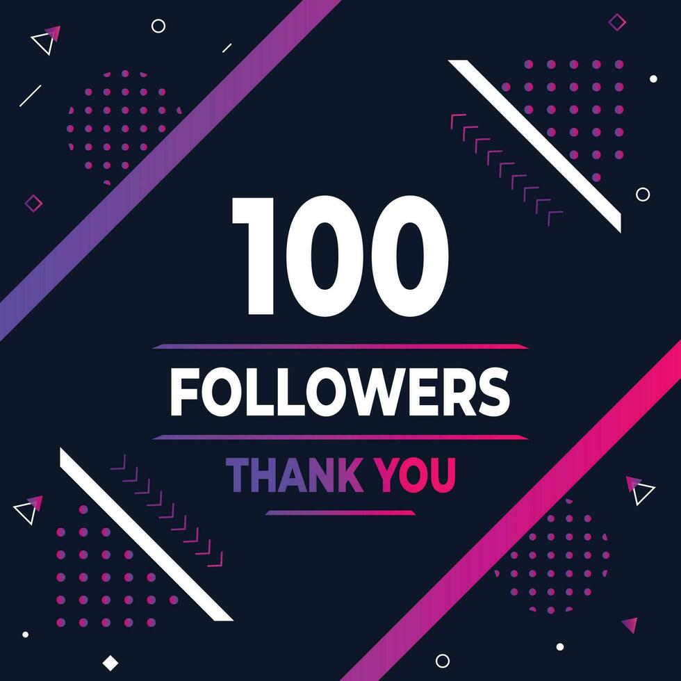 obrigado você 100 assinantes ou seguidores. rede social meios de comunicação moderno postar Projeto vetor