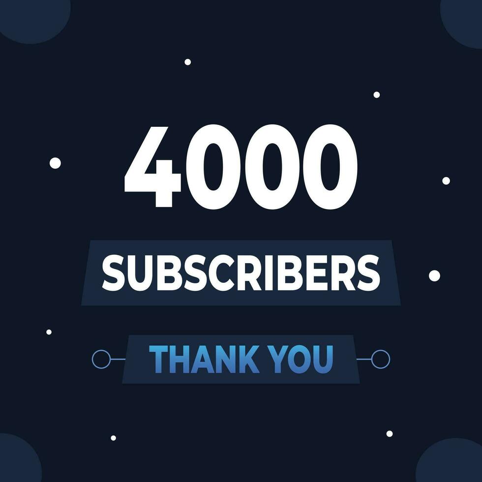 obrigado você 4k assinantes ou seguidores. rede social meios de comunicação moderno postar Projeto vetor