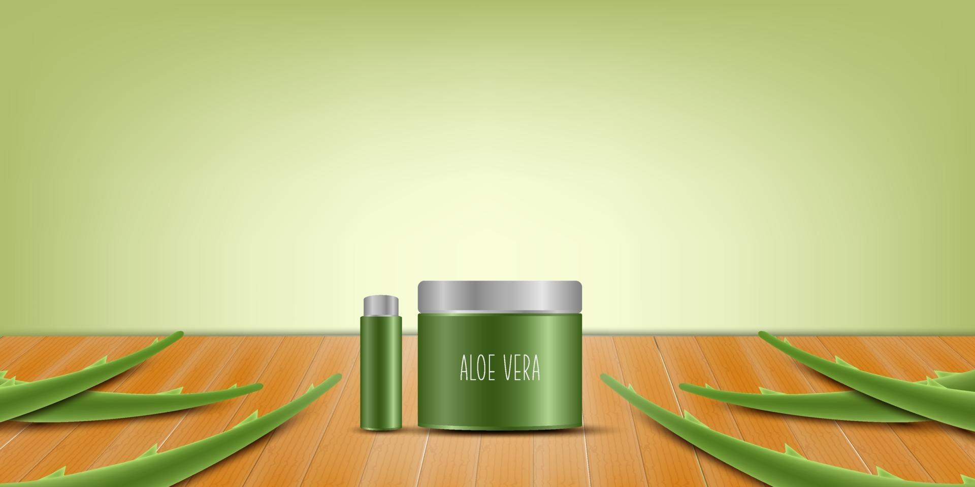 ilustração realista do fundo do conceito de vetor de aloe vera