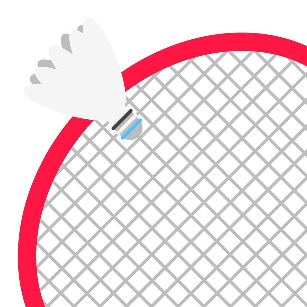 raquete de badminton e peteca estilo plano design ilustração vetorial composição ícone sinais isolados no fundo branco. equipamentos do jogo de esporte badminton. vetor