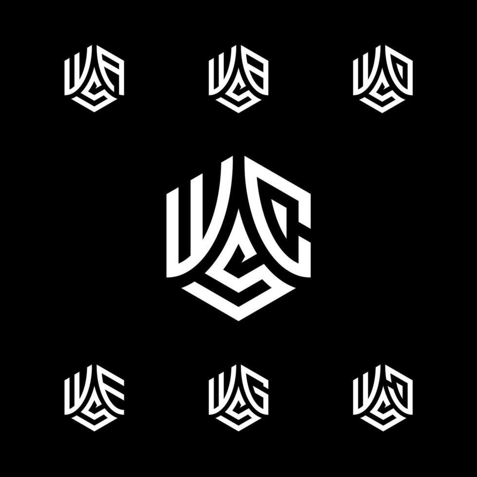 wc hexágono logotipo, hexágono com três iniciais logotipo vetor, desenvolver, natural, moderno, finança logotipo, real Estado e construção, forte, adequado para seu empresa. vetor