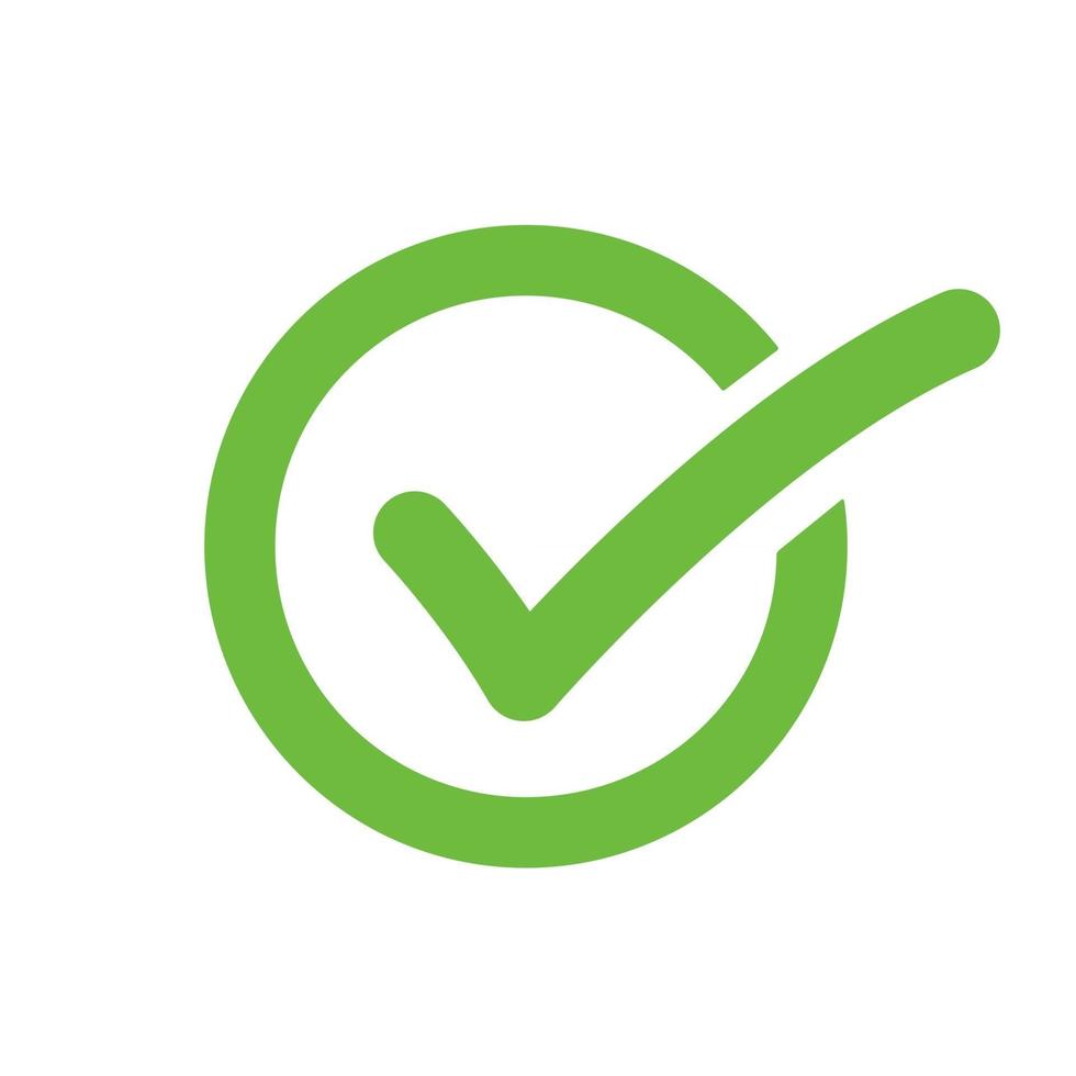 ícone de marca de seleção verde em um círculo vetor