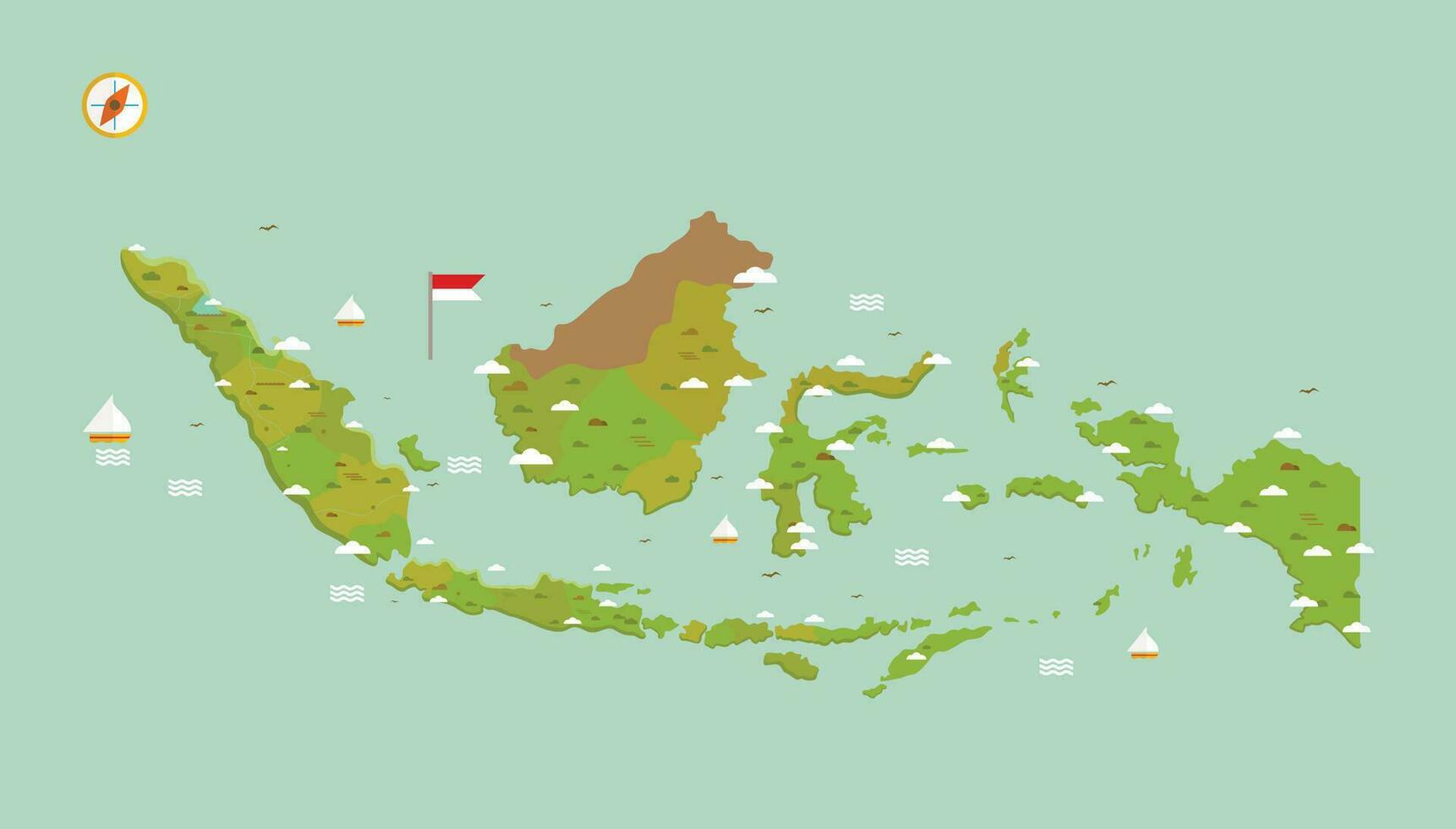 ilustração do Indonésia mapa vetor