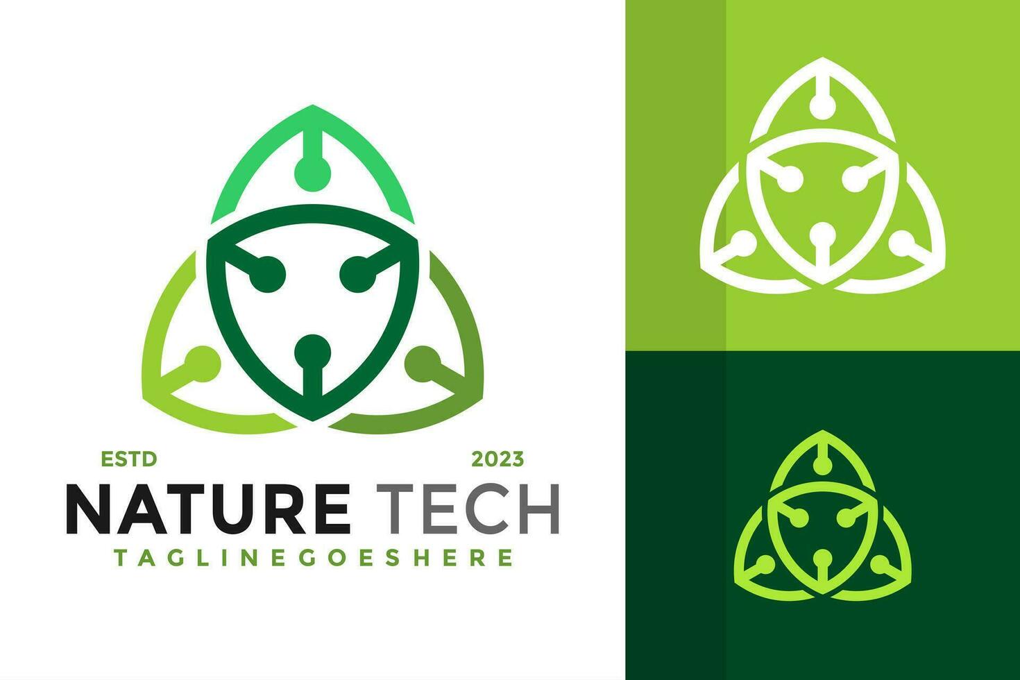 natureza folha tecnologia logotipo Projeto vetor símbolo ícone ilustração